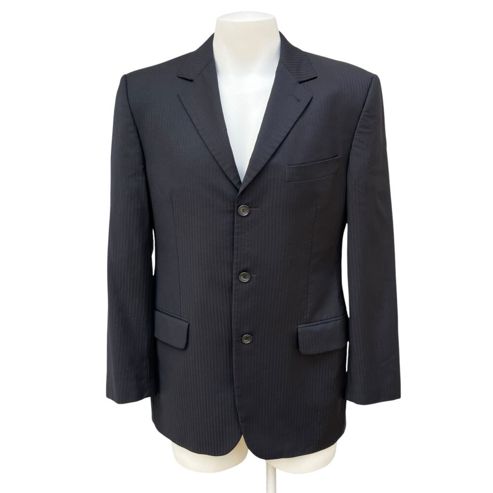 Givenchy‎ Sport Coat Blazer Jacket 43” Chest Black Wool 3 Button Single Breasted